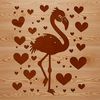Flamingo Illustration with Heart Motifs A stylized illustration of a flamingo bird with heart motifs, suitable for various design uses.