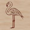 A digital illustration of a single flamingo standing on one leg in a natural habitat.