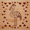 One Legged Friend Illustration A stylized illustration of a flamingo standing on one leg in a serene environment.