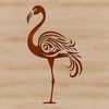 A digital representation of a Flamingo in ornate detail, suitable for vector art projects.