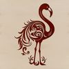 Beautiful Bird Outline Illustration A stylized illustration of a flamingo bird standing on one leg.