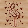 A digital illustration of a Flamingo standing on one leg in a natural setting.