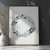 Floral Wreath Vector Art A floral wreath design created using vector graphics.