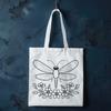 Illustration of a dragonfly with intricate details in floral-inspired design.
