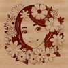 Hand-Drawn Lady Silhouette with Flowers A simple, hand-drawn illustration of a woman surrounded by floral patterns.