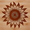 Nature's Beautiful Floral Design A close-up illustration of a large yellow sunflower with dark centers, showcasing its texture and detail.