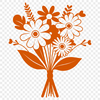 Colorful Floral Bouquet Design A hand-drawn design featuring a colorful bouquet of flowers in various shapes and sizes.