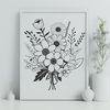 Beautiful Bouquet of Flowers SVG A digital bouquet of colorful flowers arranged in a decorative shape, suitable for various design applications.