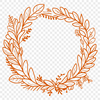 Decorative Floral Garland Illustration A graphic illustration of a decorative wreath with multiple flowers and foliage.
