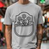 Beautiful Wildflower SVG Pattern A stylized illustration of a flower-shaped pocket designed as clip art for digital applications.