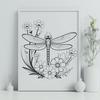 Decorative Dragonfly Graphic Design A colorful dragonfly with intricate details, perfect for digital design and cutting machine projects.