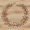 A decorative floral wreath made up of interconnected elements suitable for digital design and cutting machines.