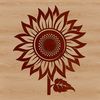 Yellow Sunburst Flower A large, bright yellow sunflower with dark center, suitable for vector design or clip art.
