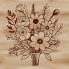 Beautiful Bouquet Design SVG A colorful arrangement of flowers in a bouquet, suitable for various occasions including weddings and Mother's Day.