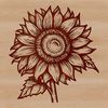Single Stem Beauty in Bloom A high-quality vector illustration of a single sunflower with large yellow petals and dark center.