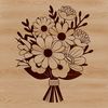 Decorative Flower Bouquet Illustration A bouquet of flowers in various colors, arranged in a decorative style.
