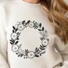 Handcrafted SVG Wreath Template A floral wreath design created in vector format, suitable for cutting machines like Cricut or laser cutting.