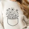 A vector illustration of a flower pocket, suitable for various design applications.