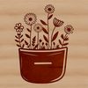 Wildflower in Pocket Design A stylized illustration of a wild flower in a pocket shape, suitable for digital design and crafting.