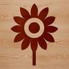 Vector Sunflower Design A simple line drawing of a sunflower with large yellow petals and a dark center, suitable for gardening and nature themes.