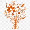 Hand-Drawn Flower Arrangement Design A hand-drawn bouquet of colorful flowers with varying petal shapes and sizes.