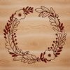 A hand-drawn floral wreath design created as a vector image.