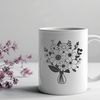 Vibrant Floral Arrangement for Digital Crafting A hand-drawn bouquet of flowers in various colors and shapes, suitable for digital cutting and crafting.