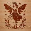 Whimsical Fairy Illustration in Vector Style A whimsical mythical creature with ornate floral details depicted in vector art style.