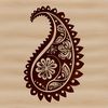 Free Floral Pattern Clip Art SVG A stylized, ornate paisley shape with intricate floral patterns.