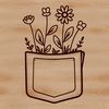 Free Vector Floral Pattern Download A digital vector illustration of a flower pocket design featuring intricate floral patterns.