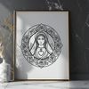 Floral Immaculate Heart SVG Icon A stylized floral design featuring the Immaculate Heart, suitable for vector art and cutting machine projects.