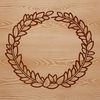A floral wreath design made with intricate details and shapes, suitable for vector art and cutting machine templates.