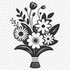 Free Vector Flower Arrangement A colorful arrangement of flowers in a bouquet style design.