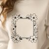 A decorative floral frame design made with vector shapes suitable for various applications.