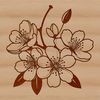 Beautiful Vector Flower Design An isolated vector graphic representation of a single cherry blossom with detailed petals.