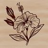 A detailed vector illustration of a large hibiscus flower with prominent petals and center.