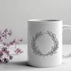 Minimalist SVG Wreath Image A stylized floral wreath designed with clean lines and minimalist elements.