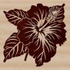 Detailed Hibiscus Design A stylized vector design featuring a large hibiscus bloom with intricate details.