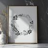 Floral Wreath Design SVG File A floral wreath design in vector format, suitable for various applications.