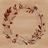 A floral design SVG template featuring a decorative wreath for digital crafting and cutting machine projects.