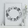 Free SVG Wreath Design for Digital Use A digital illustration of a wreath created using vector art elements.