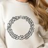A floral SVG design featuring a circular wreath element suitable for vector art projects.