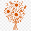 Beautiful Flowers SVG Design A stylized bouquet of flowers in various colors, suitable for digital use.