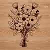 Hand-Drawn Floral Arrangement Vector Art A hand-drawn bouquet of flowers in a vector design format.