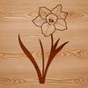 Free Vector Flower Download A single stem of a daffodil flower with trumpet-shaped blooms, suitable for vector design and cutting machine projects.