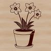 Daffodil in a Teacup Planter A single daffodil flower in a small pot, grown in nature, symbolizing new beginnings.