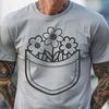 Pocket Adorned with Wildflowers A stylized illustration of a pocket adorned with floral motifs.