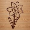 Delicate Daffodil Illustration in Full Bloom A delicate illustration of a daffodil flower in full bloom against a simple white background.