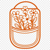 Wildflower Inspired Pocket Art A detailed illustration of a flower-shaped pocket with intricate designs and patterns.