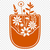 Vibrant Wildflower Embellishment A colorful illustration of a flower pocket with various wildflowers arranged in a decorative pattern.